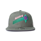 Phoenix Suns Silver Classic Fitted Hat - Mitchell & Ness - 