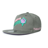 Phoenix Suns Silver Classic Fitted Hat - Mitchell & Ness - 