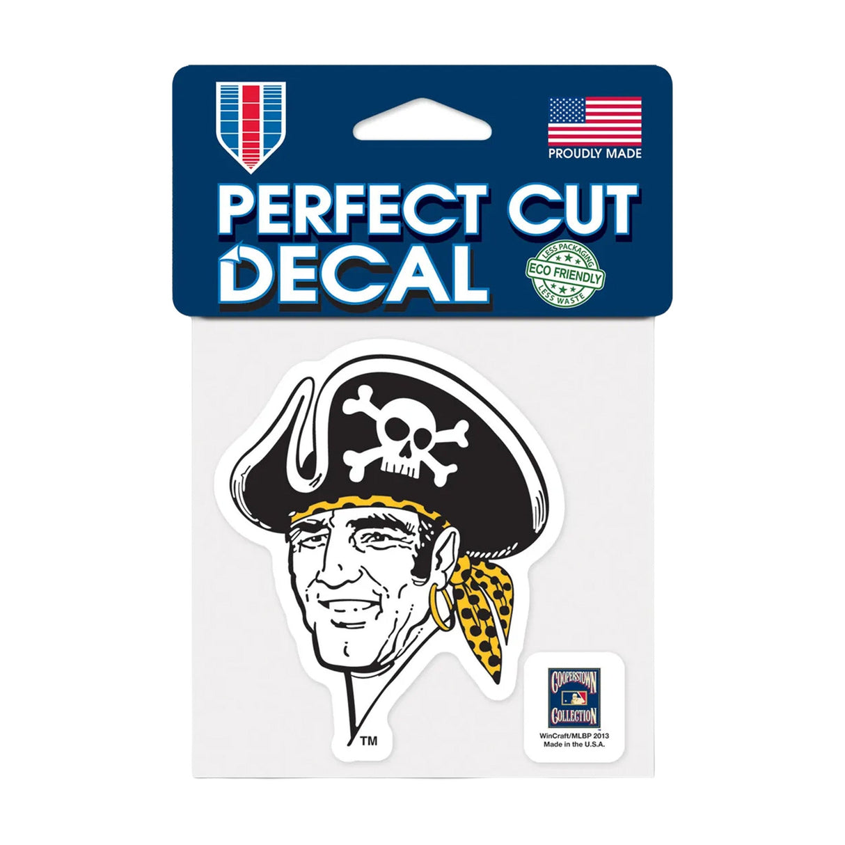 Pittsburgh Pirates Cooperstown Collection Retro Logo 4x4 Perfect Cut Decal - Wincraft - 3210421