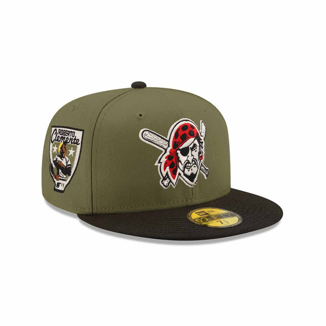 Pittsburgh Pirates Roberto Clemente Patch Olive & Black "Field Issue" 59FIFTY Fitted Hat - New Era - 