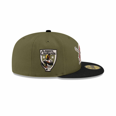 Pittsburgh Pirates Roberto Clemente Patch Olive & Black "Field Issue" 59FIFTY Fitted Hat - New Era - 