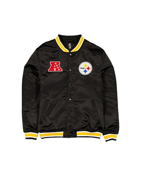 Pittsburgh Steelers Black Satin Classics Jacket - New Era - 