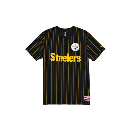 Pittsburgh Steelers Black & Yellow Pinstripe New Era Throwback T-Shirt - New Era - 