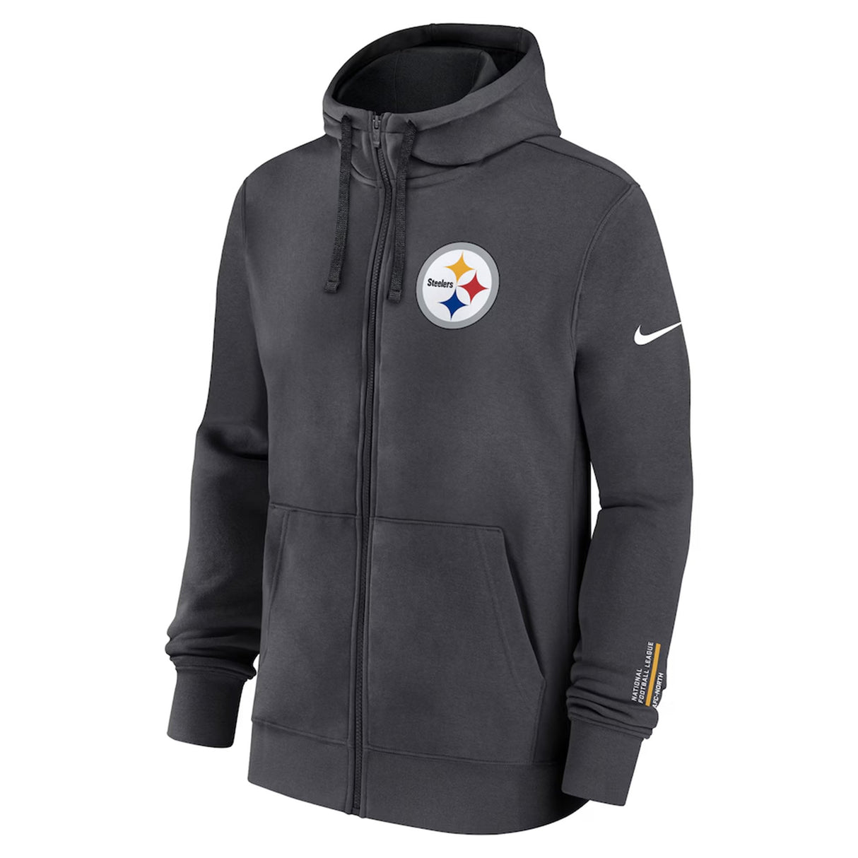 Pittsburgh Steelers Nike Anthracite Primetime Club Full - Zip Hoodie - Nike - 