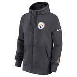 Pittsburgh Steelers Nike Anthracite Primetime Club Full - Zip Hoodie - Nike - 
