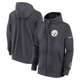 Pittsburgh Steelers Nike Anthracite Primetime Club Full - Zip Hoodie - Nike - 