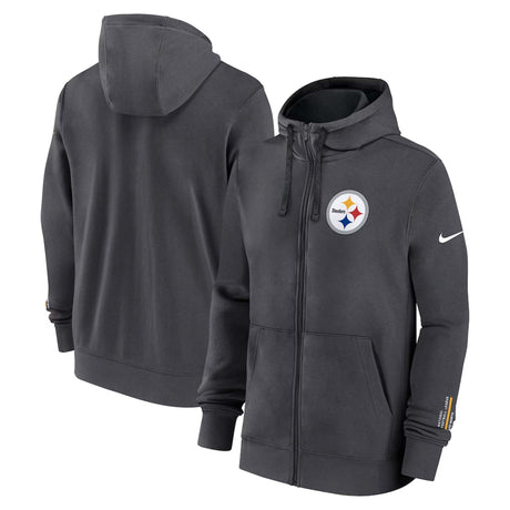 Pittsburgh Steelers Nike Anthracite Primetime Club Full - Zip Hoodie - Nike - 