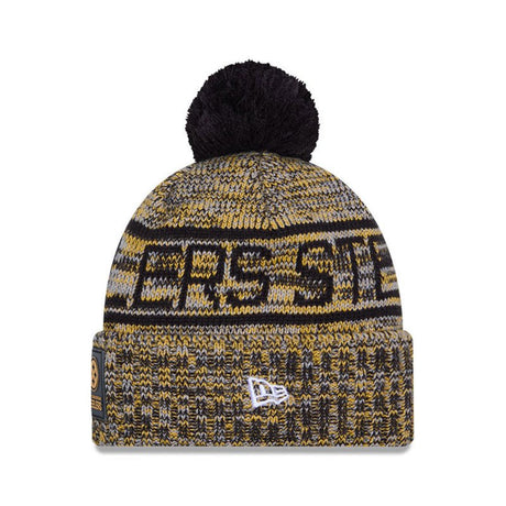 Pittsburgh Steelers Script Pom Cuffed Knit Beanie - New Era - 