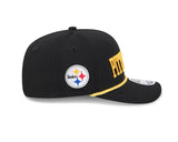 Pittsburgh Steelers Wordmark Black 9SEVENTY Rope Stretch - Snap Hat - New Era - 237404129