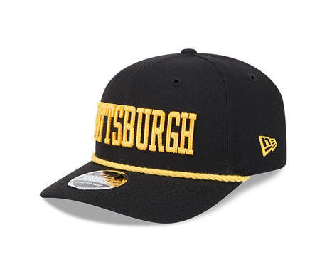 Pittsburgh Steelers Wordmark Black 9SEVENTY Rope Stretch - Snap Hat - New Era - 237404129