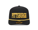 Pittsburgh Steelers Wordmark Black 9SEVENTY Rope Stretch - Snap Hat - New Era - 237404129