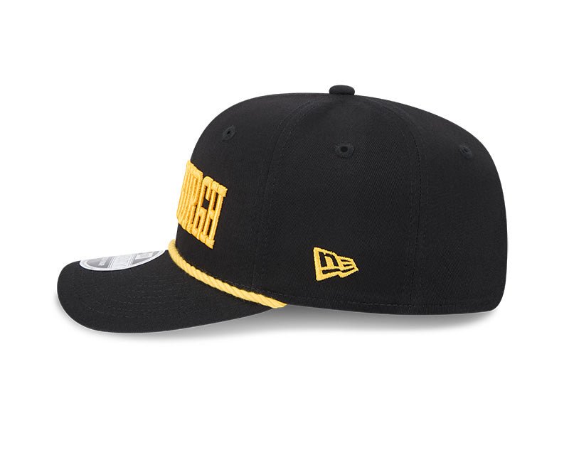 Pittsburgh Steelers Wordmark Black 9SEVENTY Rope Stretch - Snap Hat - New Era - 237404129
