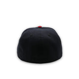 Portland Beavers Script & Beaver Logo Navy/Red Fitted Hat - New Era - 
