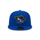 Quad Cities River Bandits Alternate Logo Blue 59FIFTY Fitted Hat - New Era - 232605426156