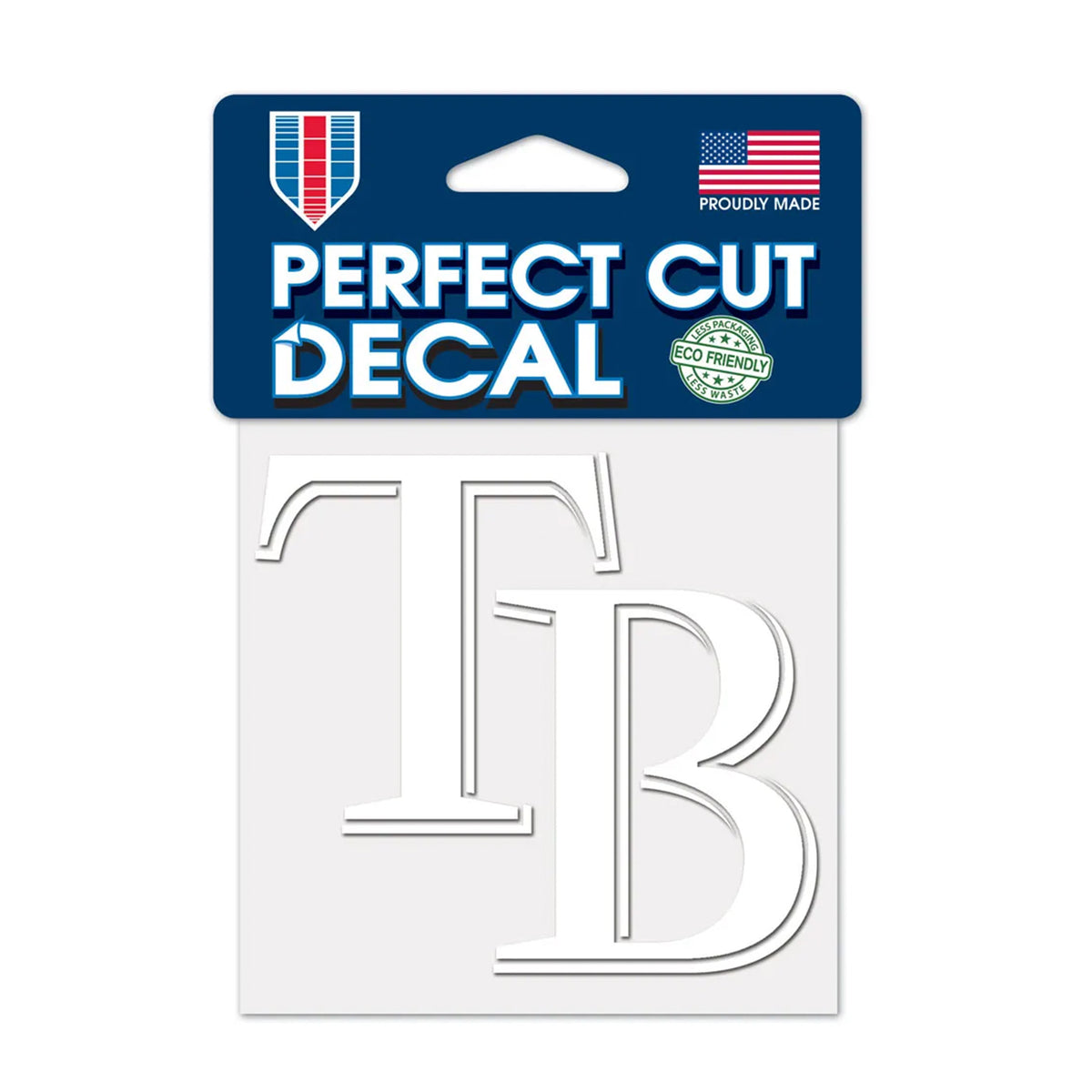 Tampa Bay Rays White Logo 4x4 Perfect Cut Decal