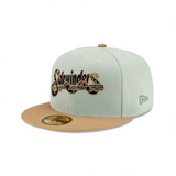 Reno Aces Retro Sidewinders Everest Green Khaki 59FIFTY Fitted Hat - New Era - 236205410201