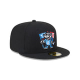 Rocket City Trash Pandas Alternate Americana Mascot Black 59FIFTY Fitted Hat - New Era - 232605402556