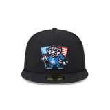 Rocket City Trash Pandas Alternate Americana Mascot Black 59FIFTY Fitted Hat - New Era - 232605402556