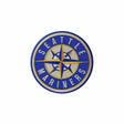 Seattle Mariners embroidered patch featuring the compass rose logo with blue and gold detailing. Perfect for fans and collectors.