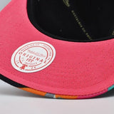 San Antonio Spurs Black Fiesta Script Brim Snapback Hat - Mitchell & Ness - 