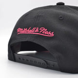 San Antonio Spurs Black Fiesta Script Brim Snapback Hat - Mitchell & Ness - 