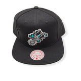 San Antonio Spurs Black/Teal Snapback Hat - Mitchell & Ness - 