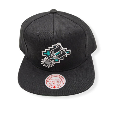 San Antonio Spurs Black/Teal Snapback Hat - Mitchell & Ness - 