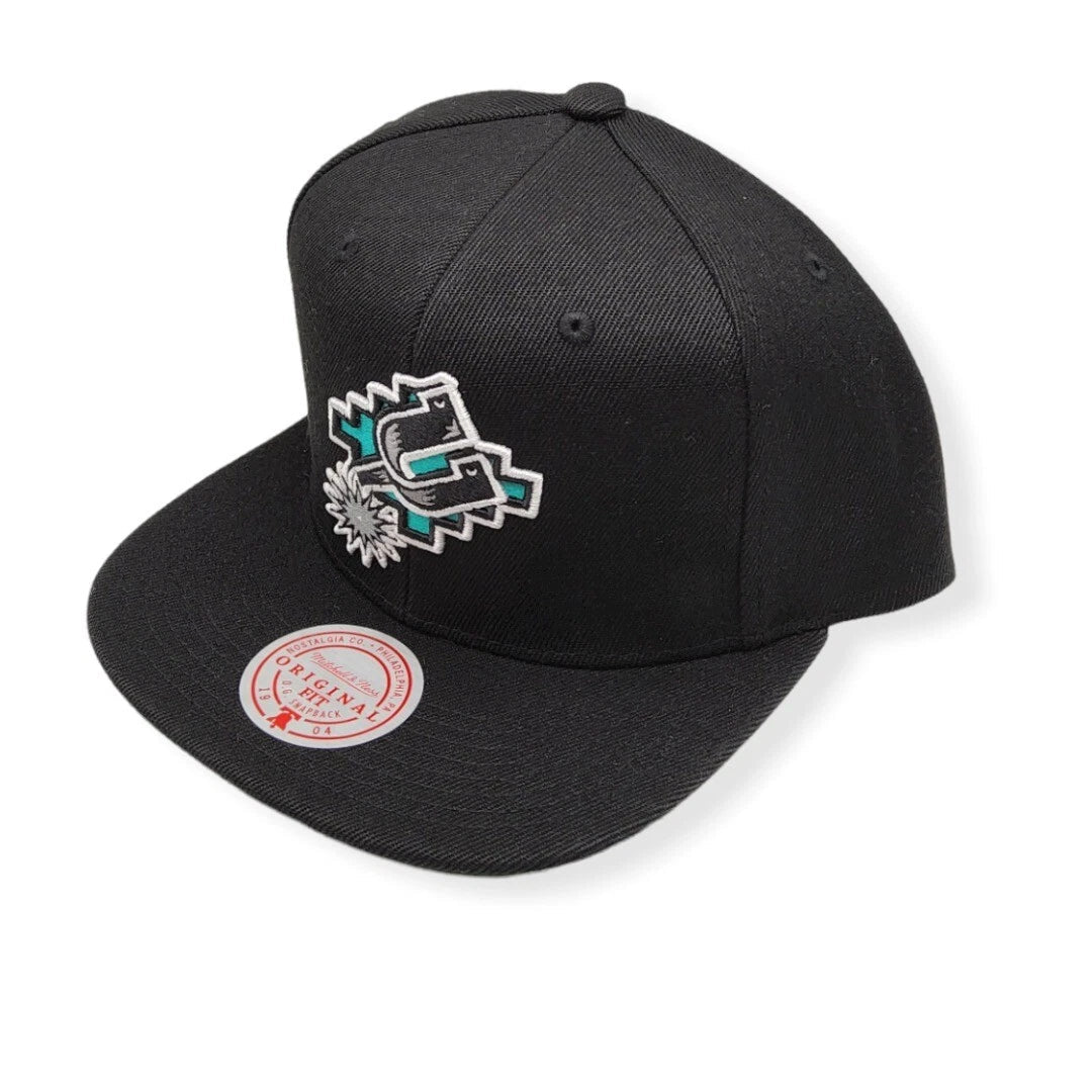 San Antonio Spurs Black/Teal Snapback Hat - Mitchell & Ness - 