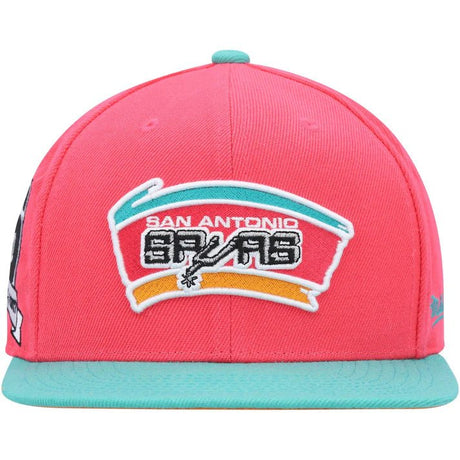 San Antonio Spurs Pink/Aqua 2 - Tone HWC Snapback Hat - Mitchell & Ness - 