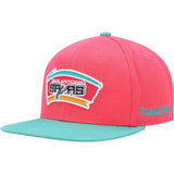 San Antonio Spurs Pink/Aqua 2 - Tone HWC Snapback Hat - Mitchell & Ness - 