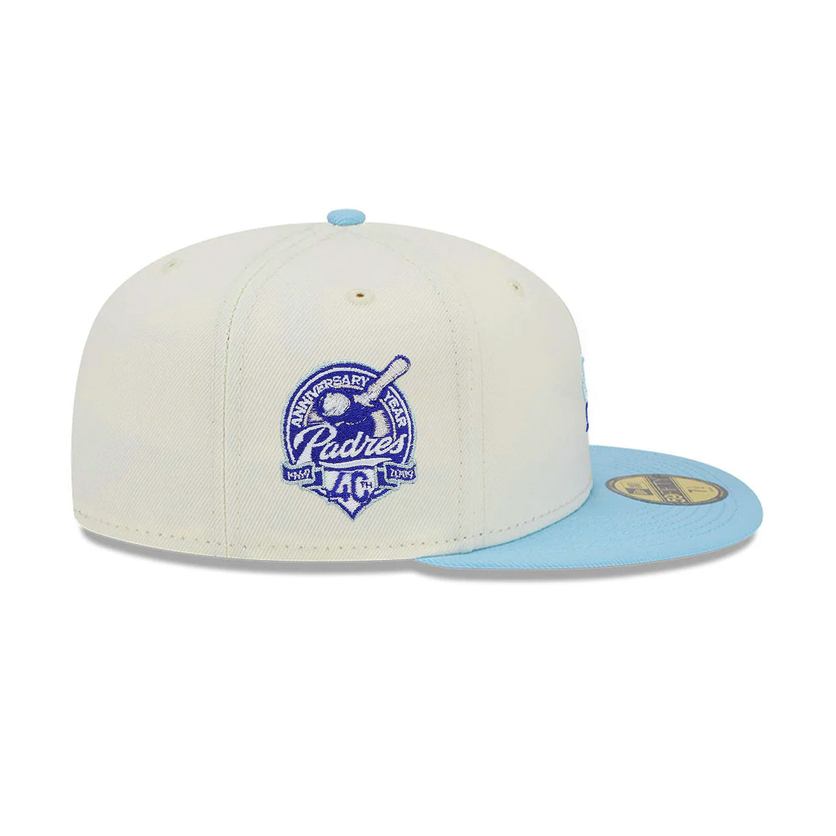San Diego Padres 40th Anniversary Patch Chrome Blue Sky Stadium 59FIFTY Fitted Hat - New Era - 23180141901