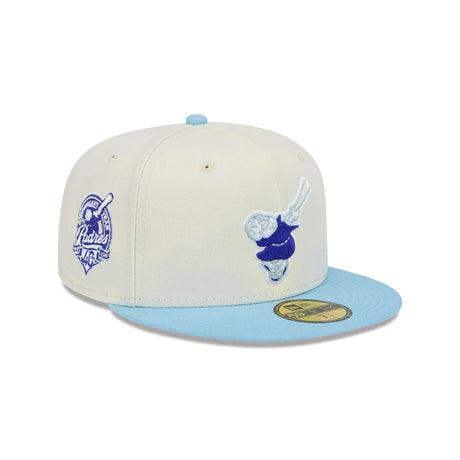 San Diego Padres 40th Anniversary Patch Chrome Blue Sky Stadium 59FIFTY Fitted Hat - New Era - 23180141901