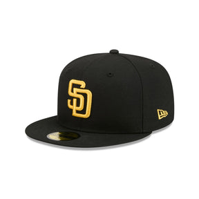 San Diego Padres Basic Black & Gold Logo 59FIFTY Fitted Hat - New Era - 23863641901