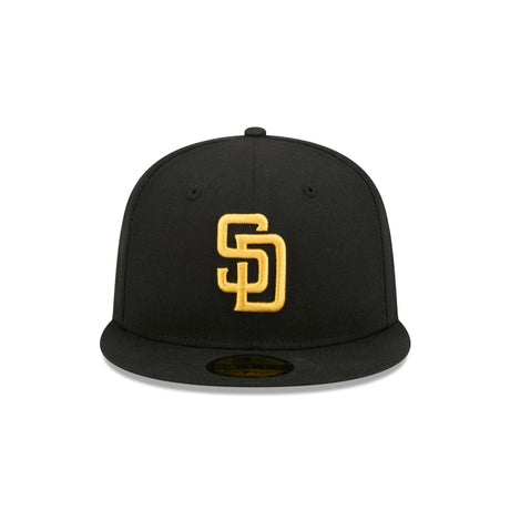 San Diego Padres Basic Black & Gold Logo 59FIFTY Fitted Hat - New Era - 23863641901