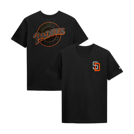 San Diego Padres Black Orange Logo Graphic T-Shirt - New Era - 230491341909