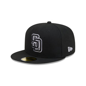 San Diego Padres Black & White Logo 59FIFTY Fitted Hat - New Era - 23011141912
