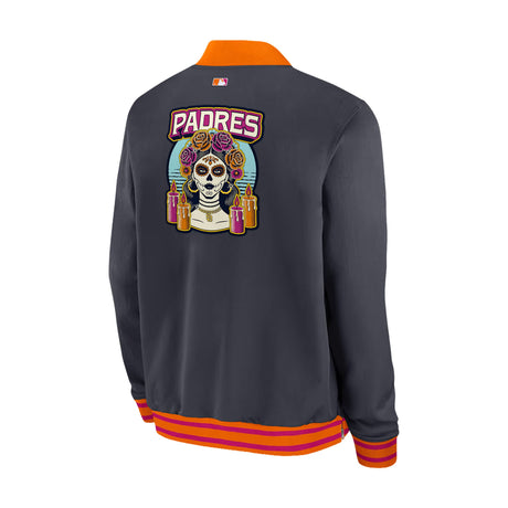 San Diego Padres City Connect Authentic Collection Obsidian Navy Full Zip Bomber Jacket - New Era - 23100241901