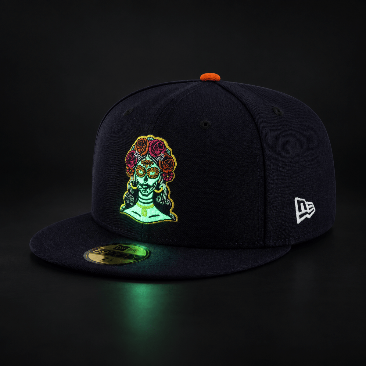 San Diego Padres City Connect La Catrina Navy Glow In The Dark 59FIFTY Fitted Hat - New Era - 23311541901