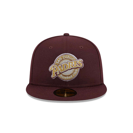 San Diego Padres Cooperstown Collection Metallic Gold Logo Maroon 59FIFTY Fitted Hat - New Era - 23863841912