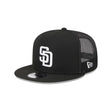 San Diego Padres Evergreen Black 9FIFTY Snapback Trucker Hat - New Era - 23012741901