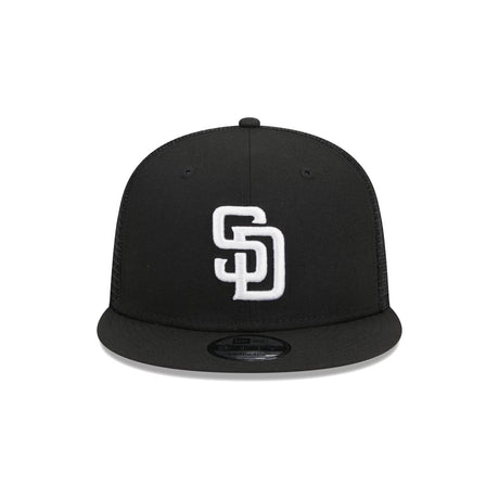 San Diego Padres Evergreen Black 9FIFTY Snapback Trucker Hat - New Era - 23012741901