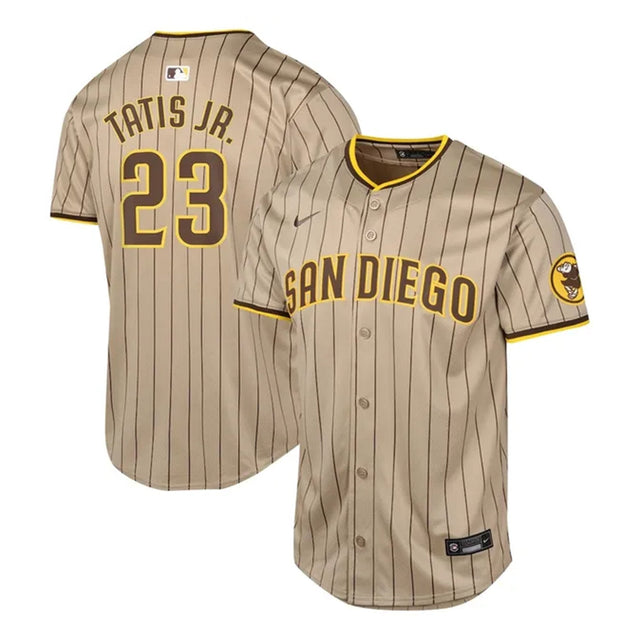 San Diego Padres Fernando Tatis Jr. 23 Tan Pinstripe Nike Player Jersey - Fanatics - 