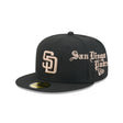 San Diego Padres Gothic Lettering Black 59FIFTY Fitted Hat - New Era - 23014341901