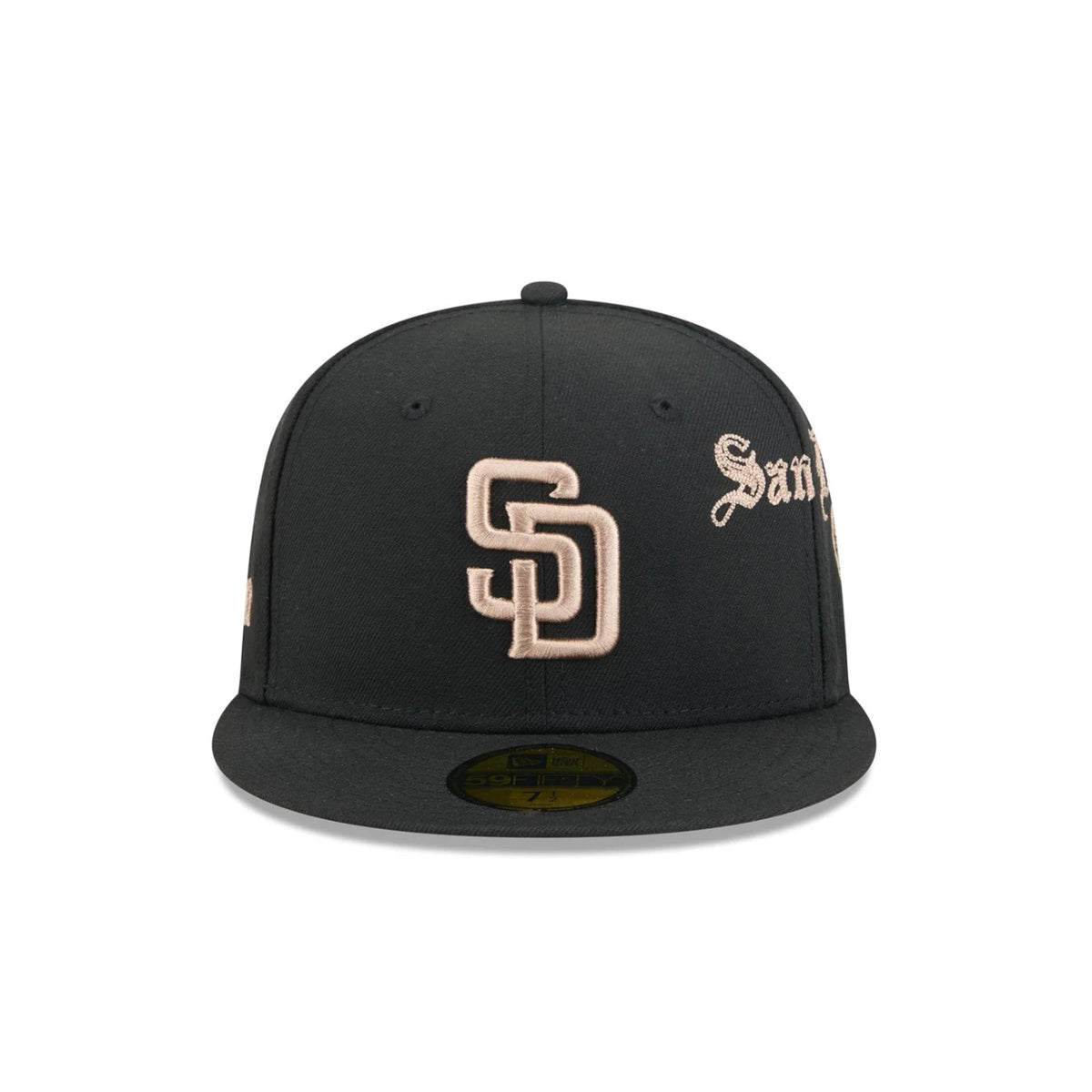 San Diego Padres Gothic Lettering Black 59FIFTY Fitted Hat - New Era - 23014341901