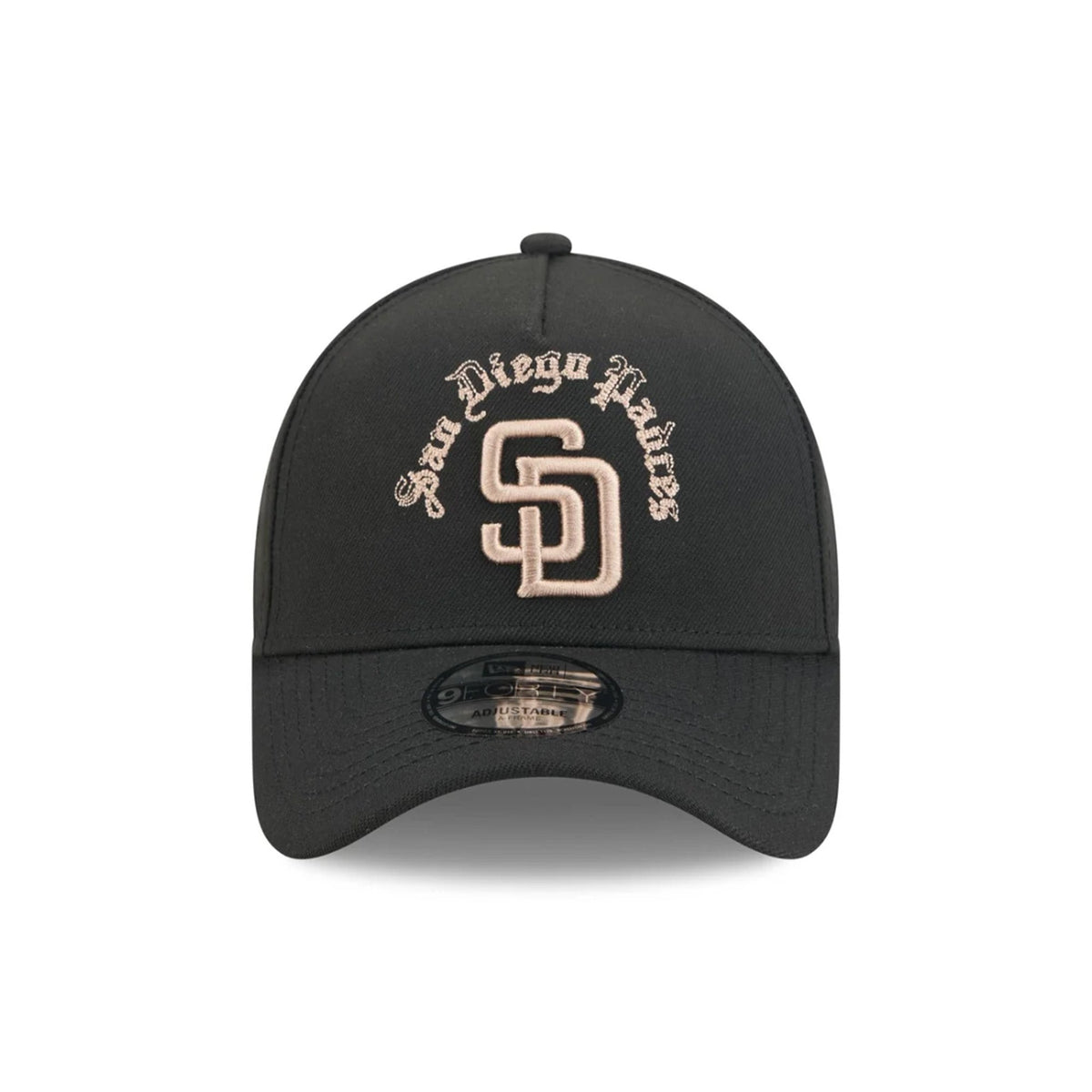San Diego Padres Gothic Lettering Black 9FORTY A-Frame Snapback Hat - New Era - 230144419