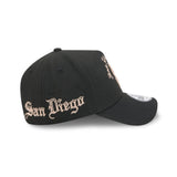 San Diego Padres Gothic Lettering Black 9FORTY A-Frame Snapback Hat - New Era - 230144419