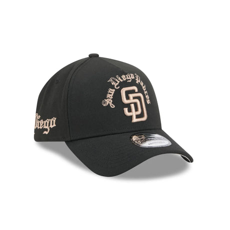 San Diego Padres Gothic Lettering Black 9FORTY A-Frame Snapback Hat - New Era - 230144419