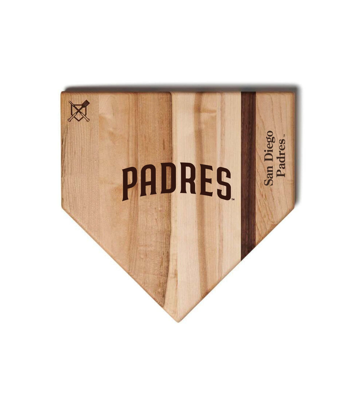 San Diego Padres Home Plate Cutting Boards | Multiple Sizes | Multiple Designs - Baseball BBQ - 