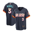 San Diego Padres Jackson Merrill 3 City Connect 2026 Obsidian Stadium Jersey - Nike - 235904419201