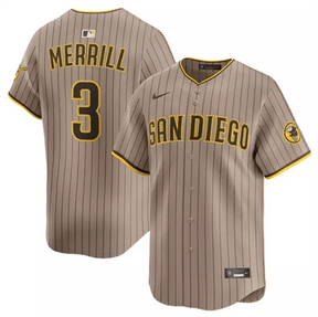 San Diego Padres Jackson Merrill 3 Limited Jersey - Alternate Tan - Nike - 